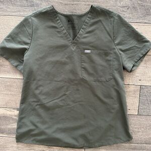 Figs Moss Green Catarina One-Pocket Scrub Top Size XL extra large olive FIG